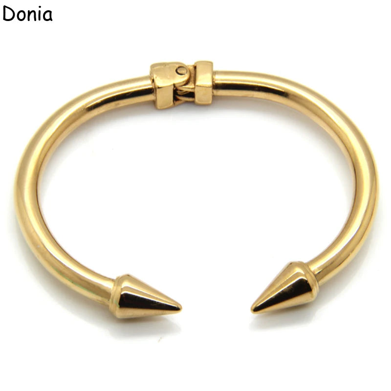 Donia Jewelry European and American Fashion Four Color Arrow Adjustable Titanium Steel Rivet Bracelet Punk Bracelet