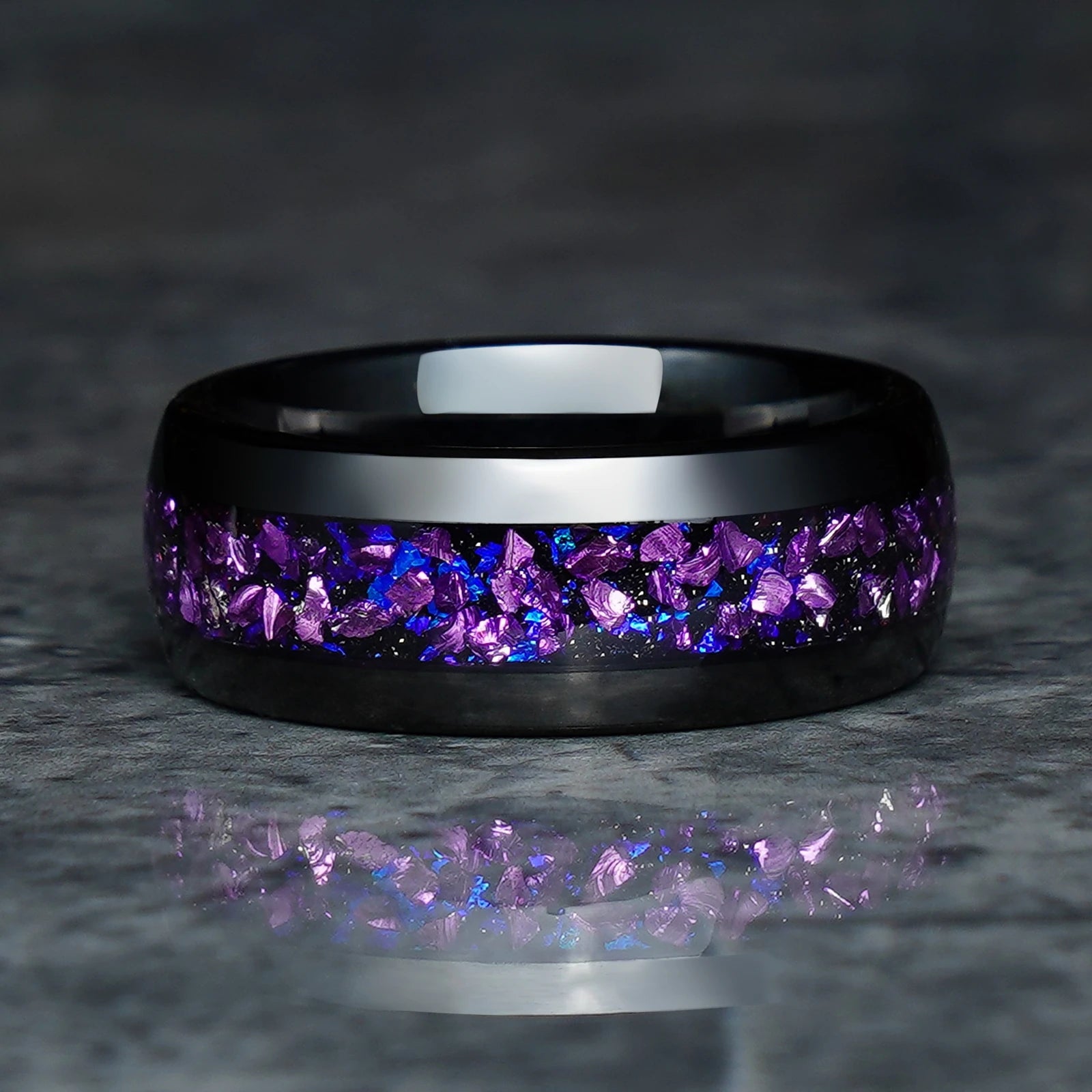 Black Tungsten Carbide Ring, Wedding Engagement.