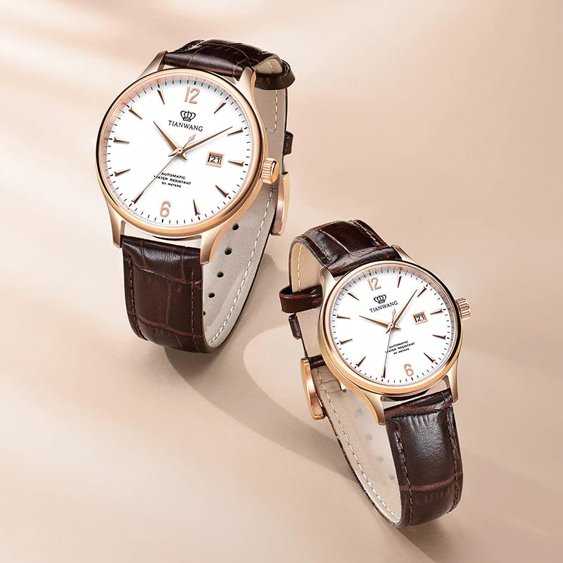 TIAN WANG Women's Leather Mechanical Watches Woman.