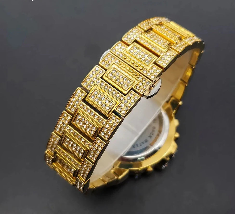 Digital Watches Men's Gold Luxury Waterproof.