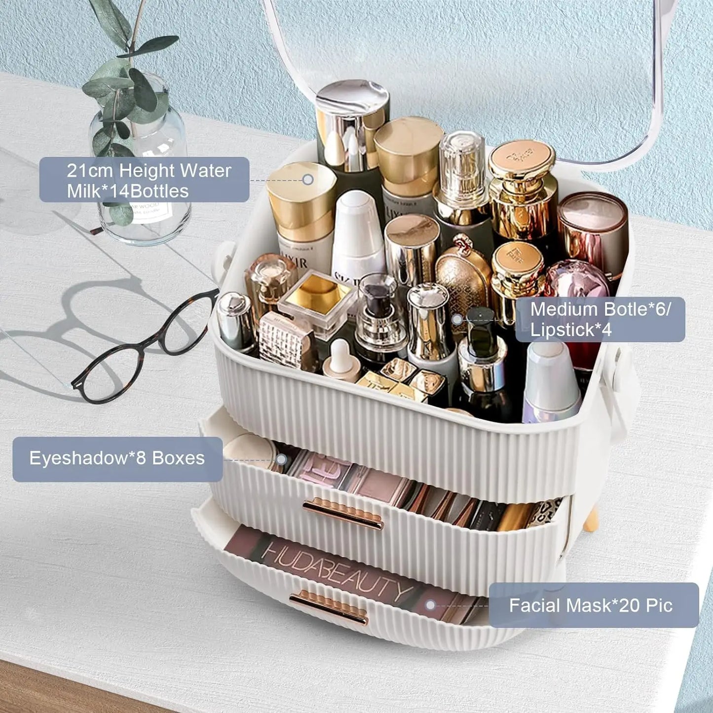 Egg Shape makeup organizer for vanity,portable.