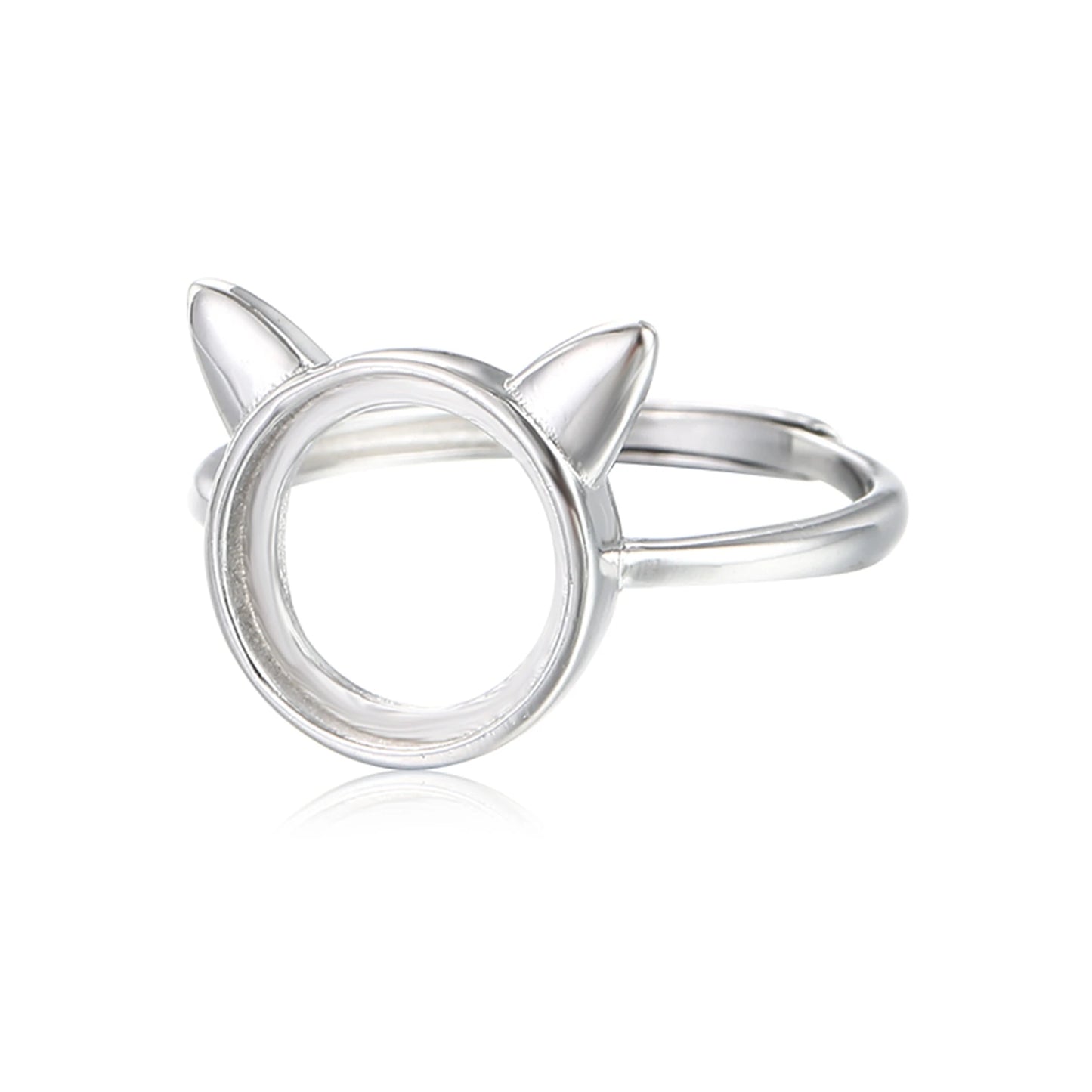 Cat Style Ring Setting for Round Cabochons.