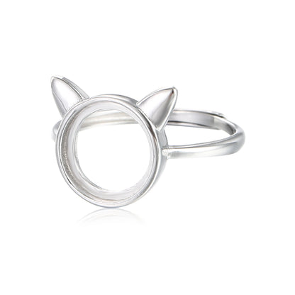 Cat Style Ring Setting for Round Cabochons.