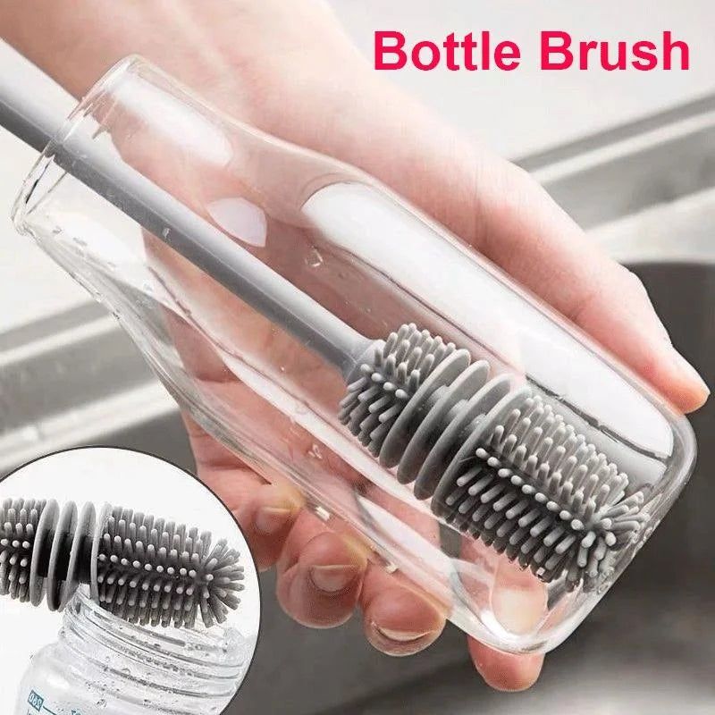 Silicone Milk Bottle Brush Cup Scrubber.