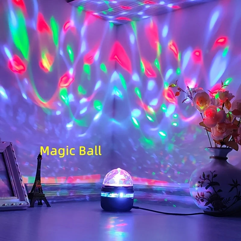 Star Projector Lamp USB Powered Colorful Rotating Magical Ball Light.