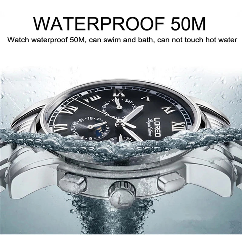 LOREO Luxury Brand Men's Watch Waterproof.