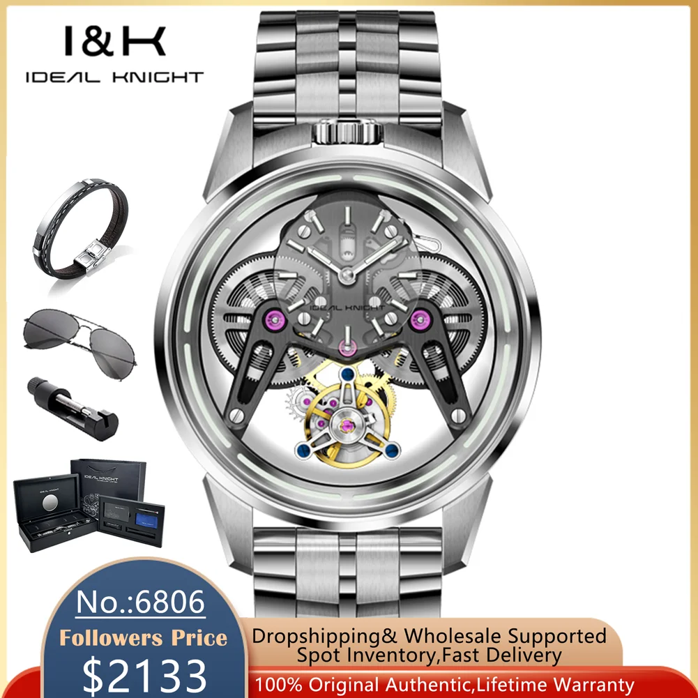 IDEAL KNIGHT Tourbillon Automatic Mechanical Watches for Men.