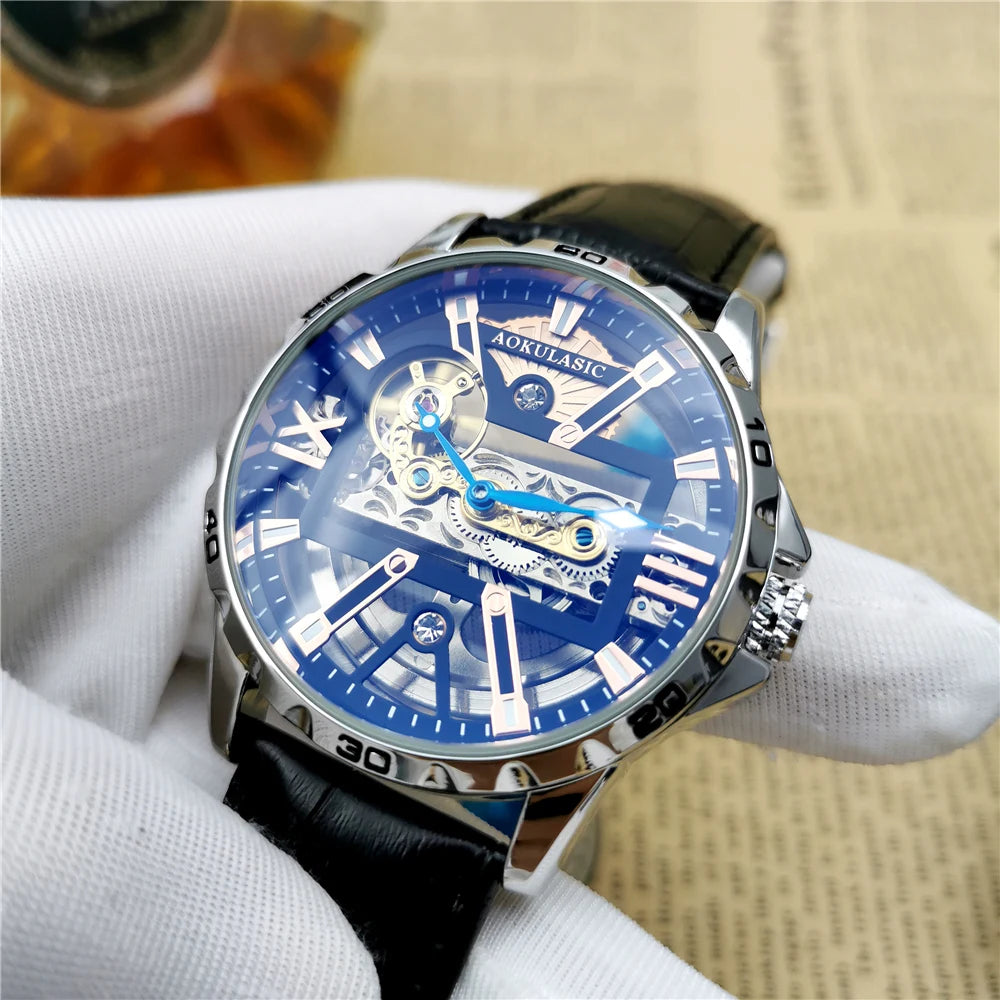 Upgrade your style with the AOKULASIC Men's Mechanical Watch.