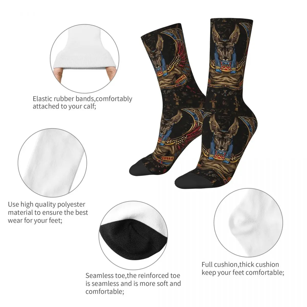 Retro Anubis Men's Socks Ancient Egyptian.