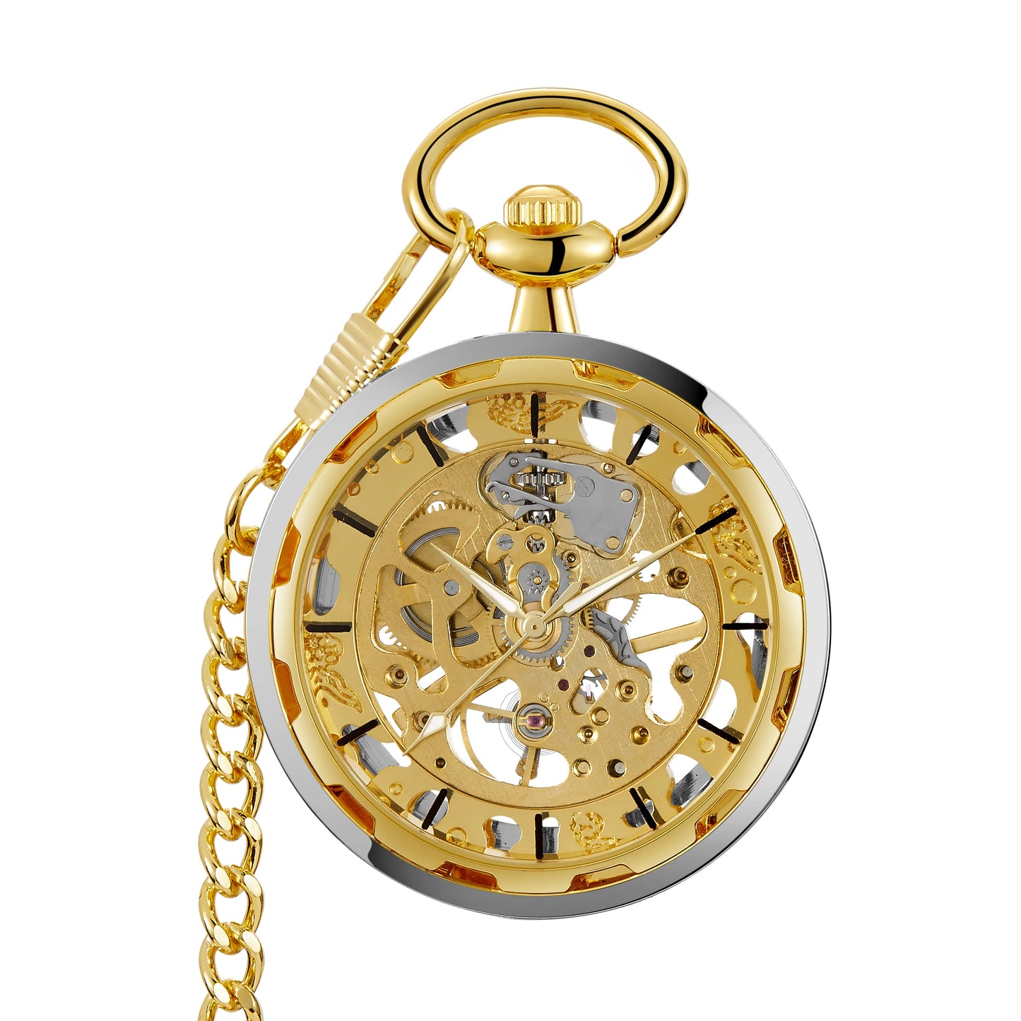 Retro Steampunk Skeleton Mechanical Pocket Watch