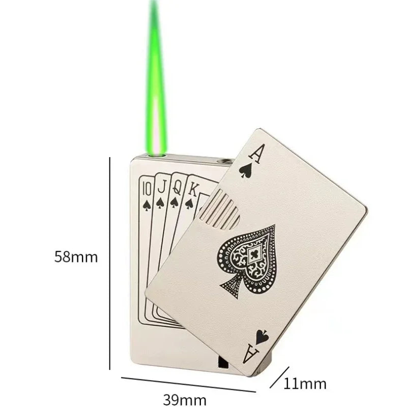 Creative  Poker Lighter Flashlight Gas Windproof.