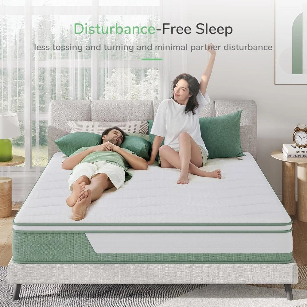 Mattress Full 12 Inch 5-Zone Hybrid Mattress With Gel Memory Foam for Pressure Relief &amp; Cool Sleep Bed Size Bedroom Furniture