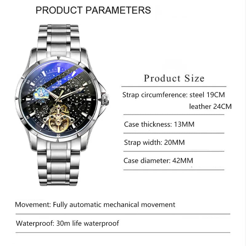 Brand Mechanical Watch Waterproof Automatic Luxury.