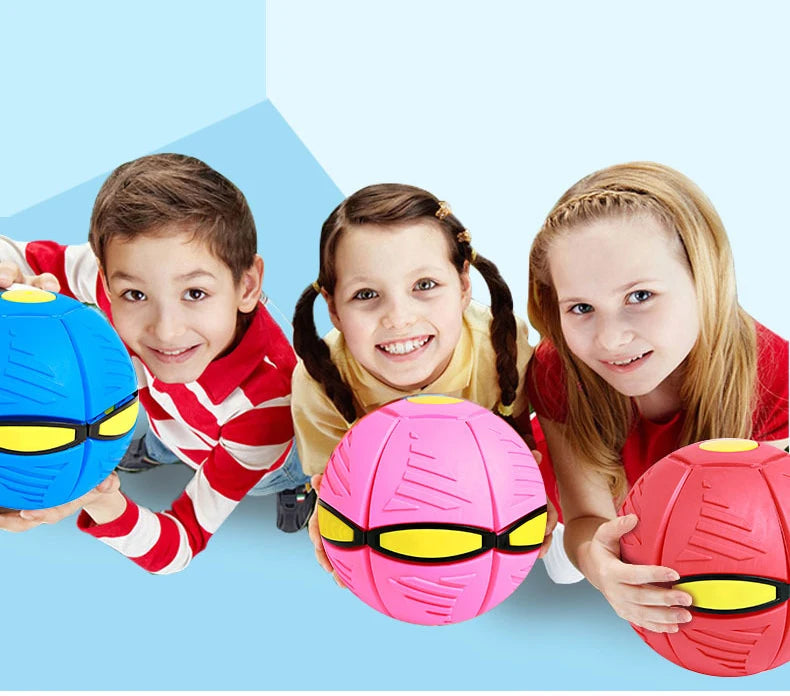 Flying Saucer Ball Deformation UFO Kids Flat Throw Magic Balls For Children&