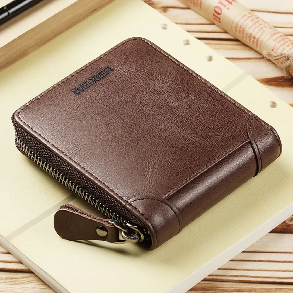 Vintage PU Leather Large Capacity Clutch Bag Men's Wallet Short Wallets Card Holder