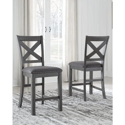 Modern Farmhouse Counter Height Upholstered Barstool Set of 2 Dining Chair Home Furniture Dining Room Chairs Chairs for Kitchen