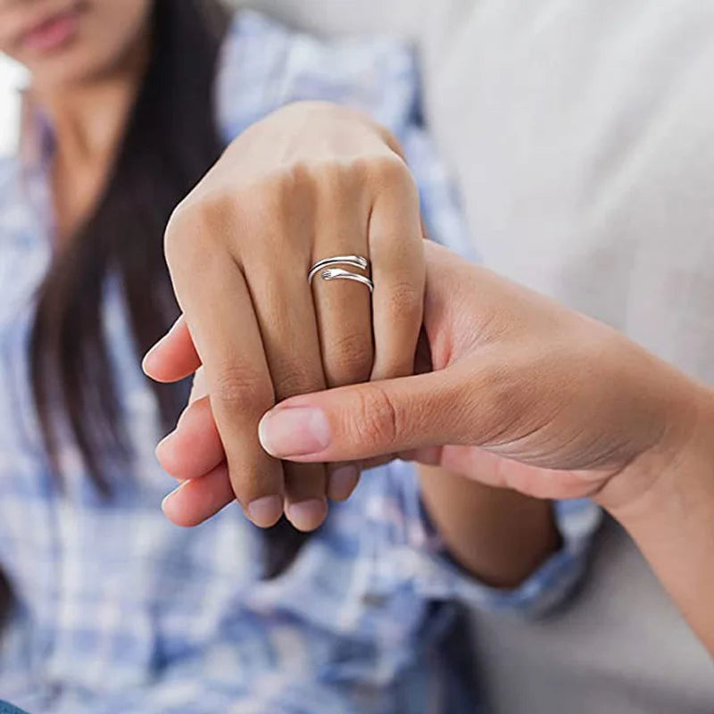 European-Style Foreign Trade Stainless Couple Ring.