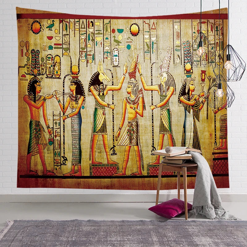 Ancient Egyptian Wall Tapestry Retro Decoration .