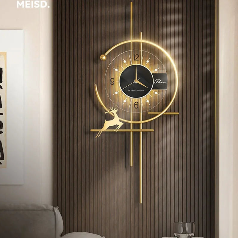 Living Room Wall Clocks Mural Luxury Interior Modern Wall Watch Aesthetic Design Fashion Nordic Reloj De Pared Home Decoration