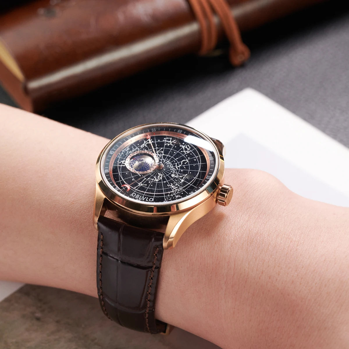 OBLVLO Top Brand Automatic Mechanical Watch for Men.