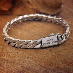 Fashion Silver Color Men's Bracelet Cuban Chain Bracelet Gothic Punk Hip Hop Bracelet Men Women Party Accessories Gifts