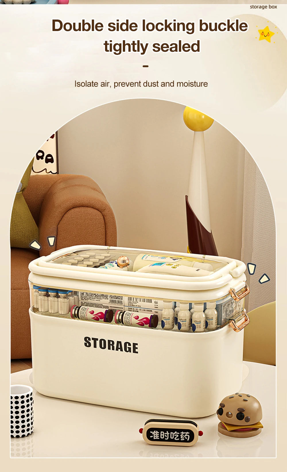 Medicine Storage Box Plastic Multi-Layer Portable.