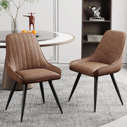 Brown Modern Dining Chairs Set of 2.