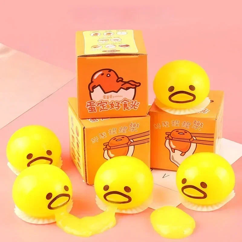 50PC Squishy Puking Egg Yolk Stress Ball With Yellow Goop Relieve Stress Toy Funny Squeeze Tricky Antistress Disgusting Egg Toys