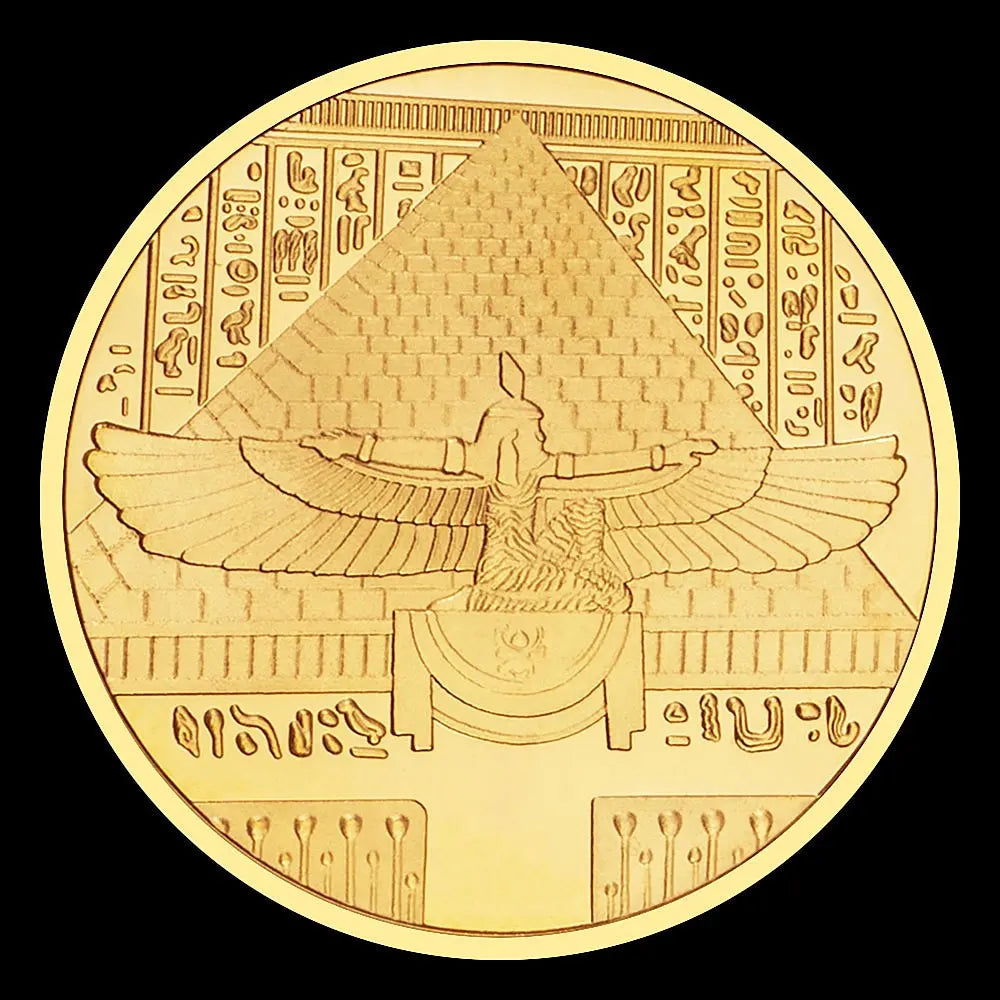 Egypt Queen Nefertiti Pyramid Gold Plated Souvenir