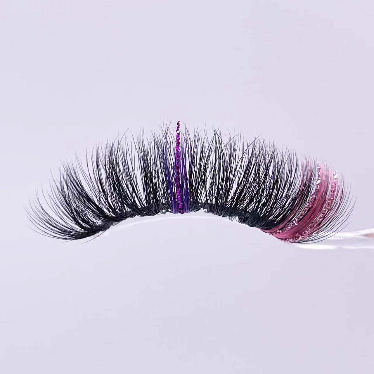 New glitter ombre Colored Lashes 20MM Mink Lashes Wholesale Dramatic Colorful Natural Eyelashes Extension Make up Fake Eyelashes