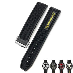 Natural Rubber 20mm 21mm 22mm Watchband For Omega.