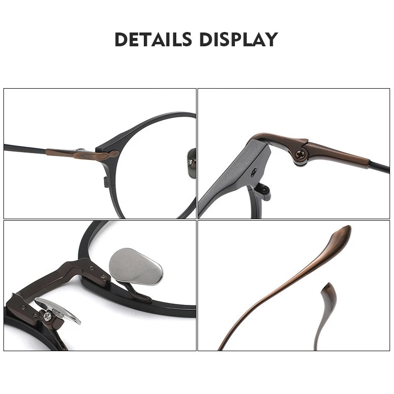 Top Quality Titanium Optical Glasses Frames Men Women Luxury Retro Round Oval Eyeglass Frame Vintage Prescription Eyewear