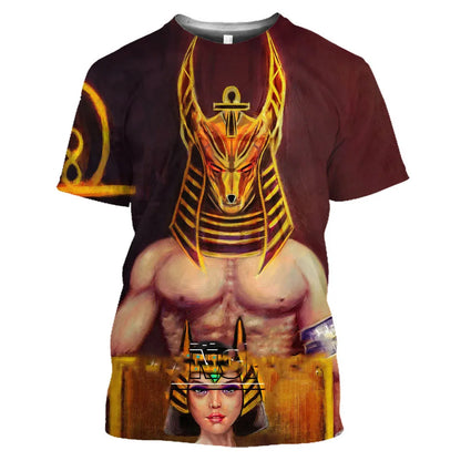 Egypt Civilization Printed T-shirt Men Summer Male.