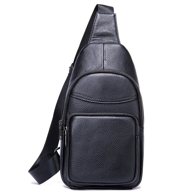 leather chest bag male fashion brand