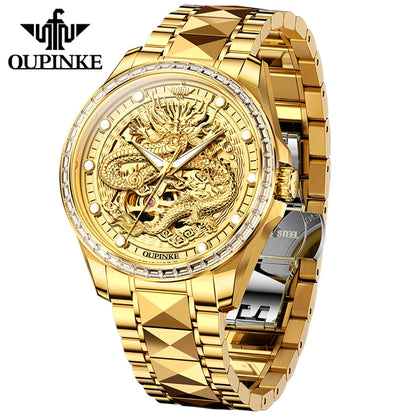 OUPINKE 3276 Golden Wristwatch for Men.