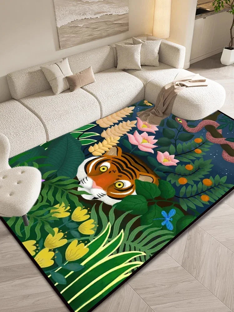 Nordic Leopard Print Living Room Carpet Fashion Bedroom Bedside Soft Floor Mat Cloakroom Leisure Area Plush Rug Ковер Tapis 러그