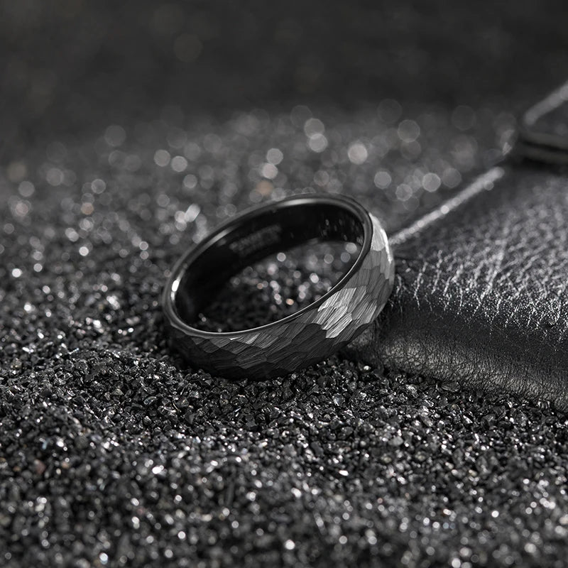 Black Tungsten Carbide Brushed Ring.