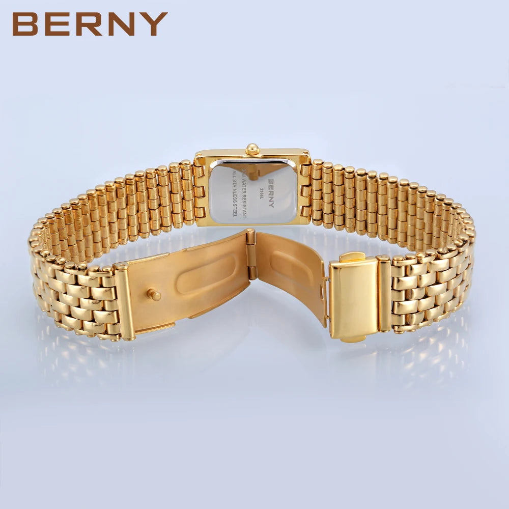 BERNY Quartz Watch for Women stainless steel.