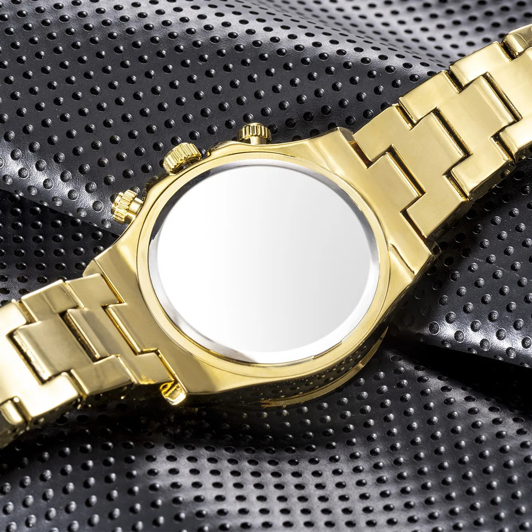 Luxury Brand MISSFOX Gold Watches Men.