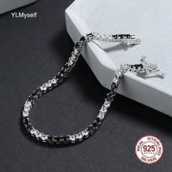 Solid Real 925 Silver Tennis Bracelet