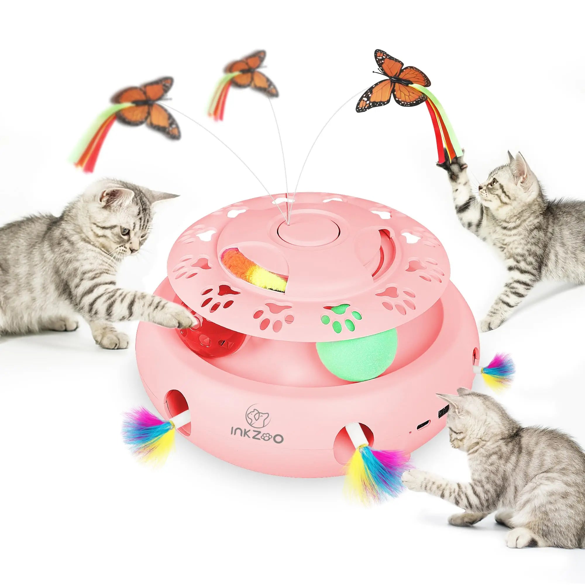 INKZOO Cat Toys, Interactive Cat Toys for Indoor Cats,  Smart Interactive Kitten Toy, Automatic 7 Holes Mice Whack-A-Mole