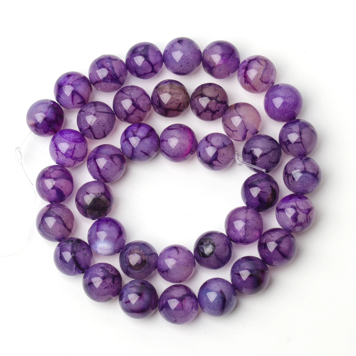 Purple Dragon Veins Agate Beads Natural Stone.