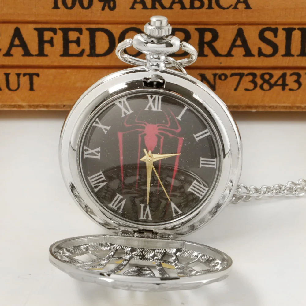 Creative Golden Spider Pattern Hollow out Design Pocket Watch Necklace Men's and Children's Vintage Gift reloj de bolsillo