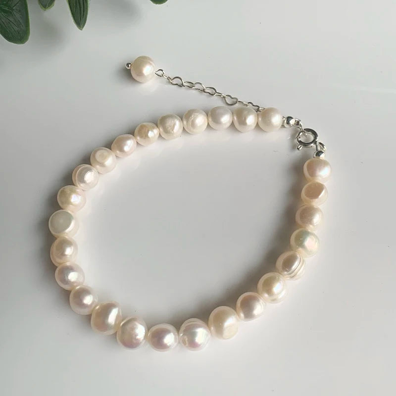 Features for S925 Silver Pearl Bracelet.