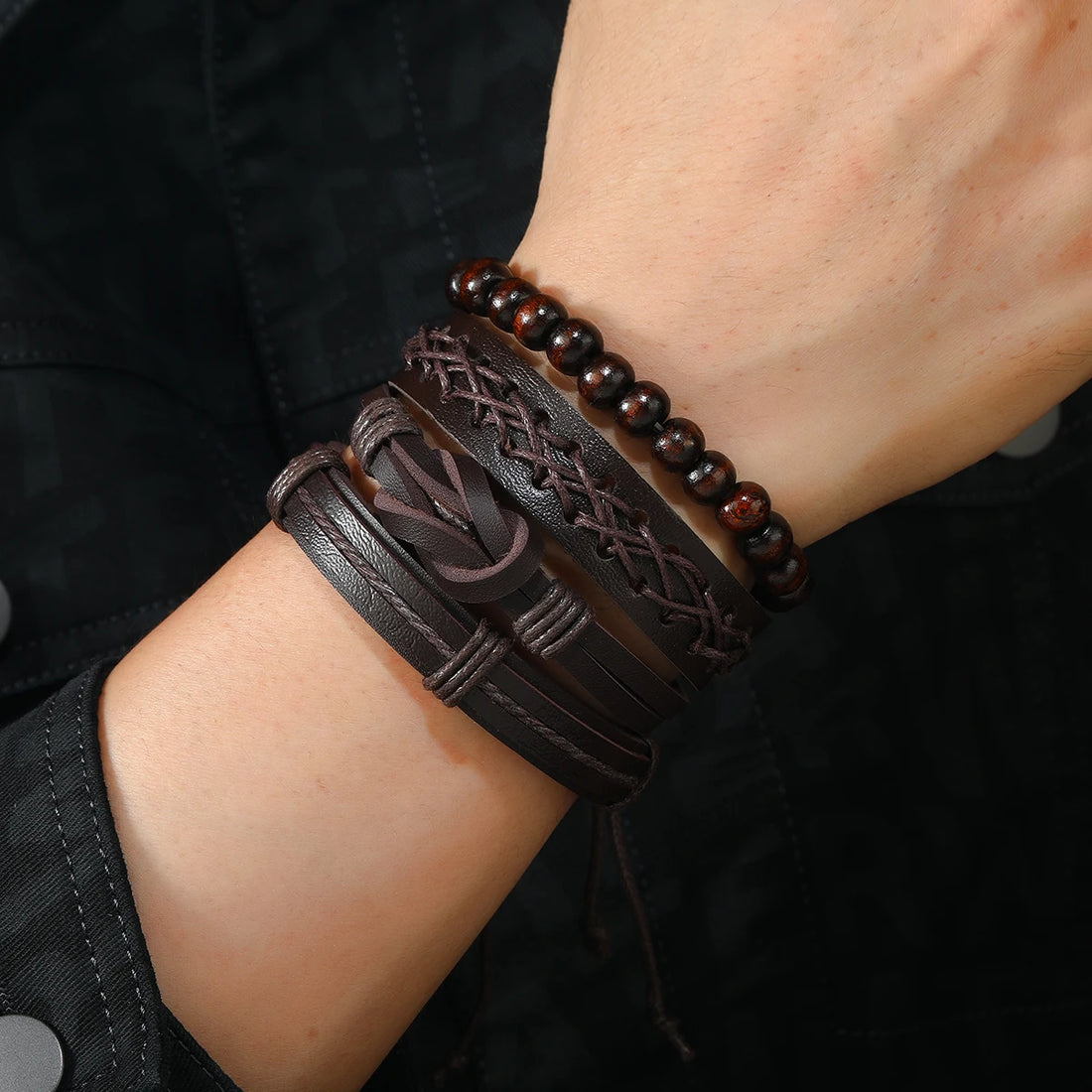 Vintage Leather Bracelet Men.