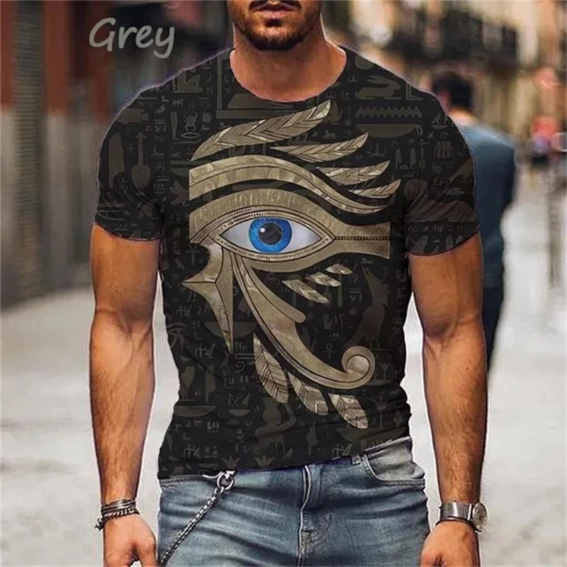 Egyptian Pharaoh 3D Printed T-Shirt Personality Ancient Horus Egyptian God Eye Egyptian Pharaoh Fashion Unisex Streetwear TShirt