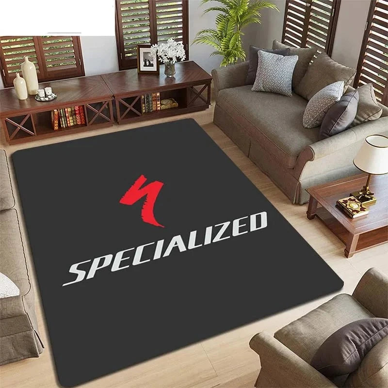 Fashion Art Print S-specialized Bicycle Logo Carpet Living Room Tea Table Sofa Kitchen Table Floor Mat Bedroom Non slip Rug Gift