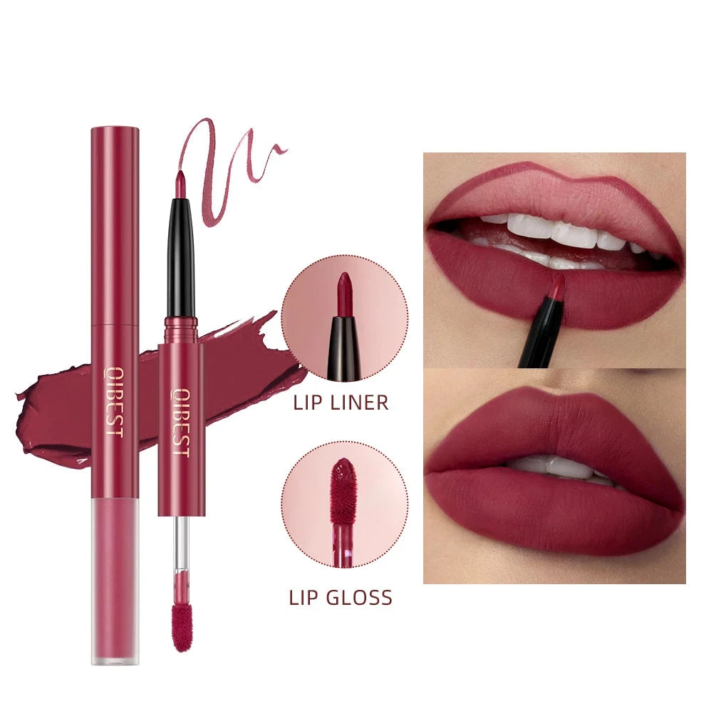 6 Colors Double-end Lip Gloss Waterproof Lipstick.