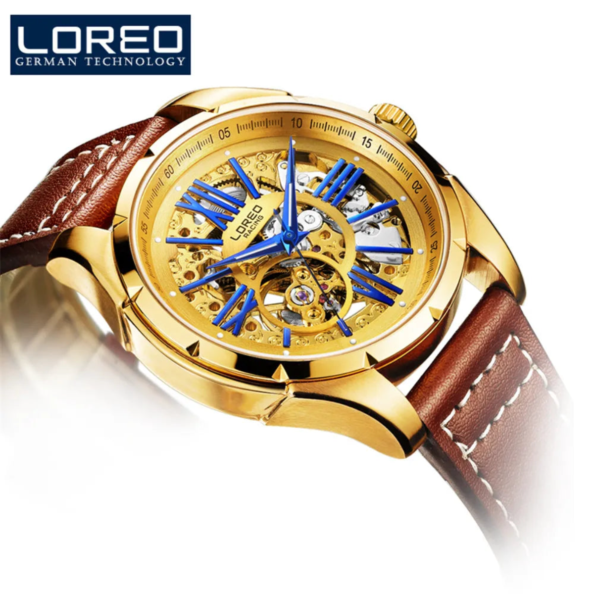 LOREO Watch for Men Luxury Brands Sapphire Glass Watches.