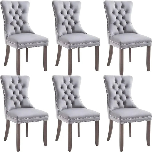 Dining Room Chairs Set of 6, Velvet Tufted Dining.